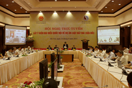 Hội nghị trực tuyến lấy ý kiến đại biểu Quốc hội về dự án Luật Đất đai (sửa đổi)