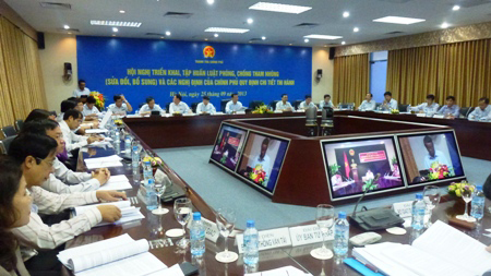 Điểm cầu trung tâm Hội nghị truyền hình trực tuyến của Thanh tra Chính phủ 