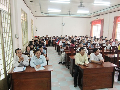 Một lớp tập huấn nghiệp vụ thanh tra do Thanh tra Sở Giáo dục và Đào tạo tỉnh Hậu Giang tổ chức
