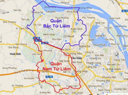 Bản đồ địa giới của 2 quận