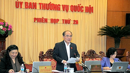 Chủ tịch Quốc hội Nguyễn Sinh Hùng chủ trì Phiên họp thứ 26 Ủy ban Thường vụ Quốc hội