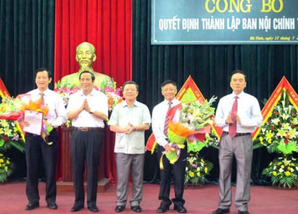 Lễ công bố Quyết định thành lập Ban Nội chính Tỉnh ủy Hà Tĩnh