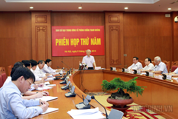 Tổng Bí thư Nguyễn Phú Trọng chủ trì Phiên họp thứ 5 của Ban Chỉ đạo Trung ương về phòng, chống tham nhũng