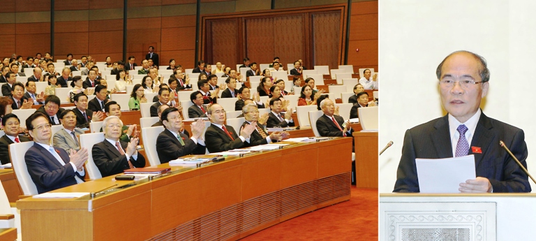 Chủ tịch Quốc hội Nguyễn Sinh Hùng đọc diễn văn khai mạc