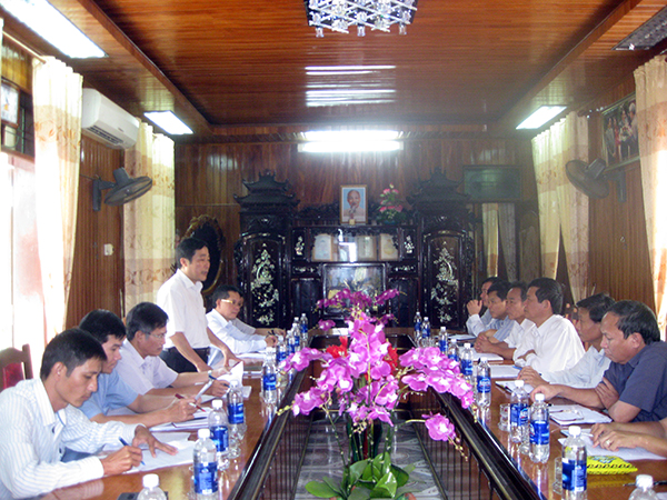 Đồng chí Mai Công Danh, Tỉnh ủy viên, Trưởng Ban Nội chính Tỉnh ủy phát biểu kết luận tại buổi làm việc với Đảng ủy, lãnh đạo Công ty TNHH MTV Lâm Công nghiệp Long Đại