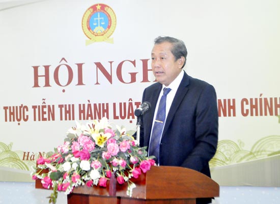 Chánh án Tòa án nhân dân tối cao Trương Hòa Bình phát biểu khai mạc Hội nghị