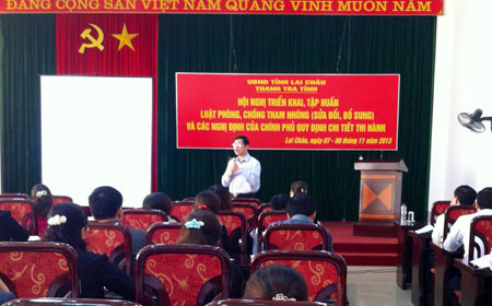 Hội nghị triển khai, tập huấn Luật phòng, chống tham nhũng (sửa đổi, bổ sung) của tỉnh Lai Châu