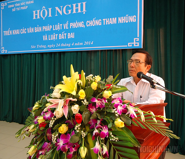 Sở Tư pháp tỉnh Sóc Trăng tổ chức Hội nghị triển khai các văn bản pháp luật về phòng, chống tham nhũng