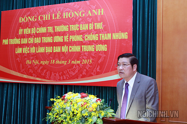 Đồng chí Phan Đình Trạc, Ủy viên Trung ương Đảng, Phó trưởng Ban thường trực Ban Nội chính Trung ương 