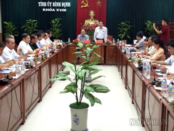 Lãnh đạo Ban Nội chính Trung ương làm việc với Thường trực Tỉnh ủy Bình Định (năm 2014)
