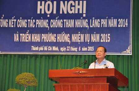 Đồng chí Lê Thanh Hải, Ủy viên Bộ Chính trị, Bí thư Thành ủy Thành phố Hồ Chí Minh phát biểu chỉ đạo Hội nghị