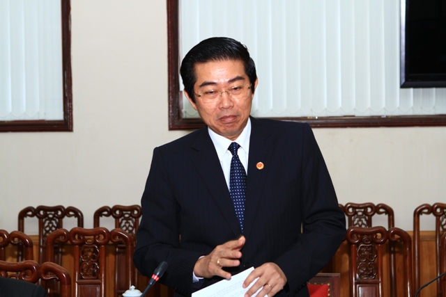 Đồng chí Võ Văn Dũng, Uỷ viên Trung ương Đảng, Uỷ viên Ban Chỉ đạo tổng kết 10 năm thực hiện Luật phòng, chống tham nhũng, Phó trưởng Ban Nội chính Trung ương phát biểu kết luận buổi làm việc