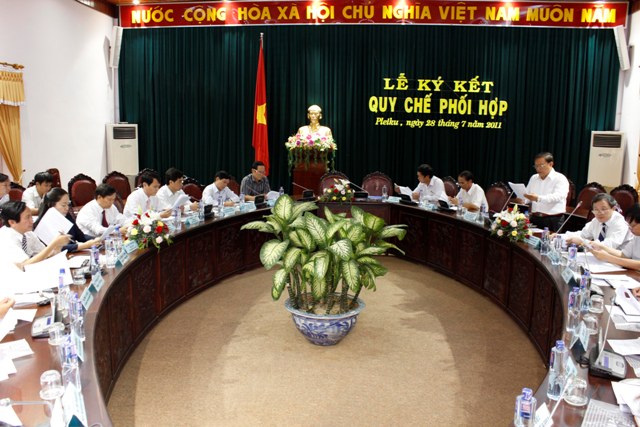 Lễ ký kết Quy chế phối hợp công tác giữa Tỉnh ủy Gia Lai và Đảng ủy Tổng Công ty Cà phê Việt Nam