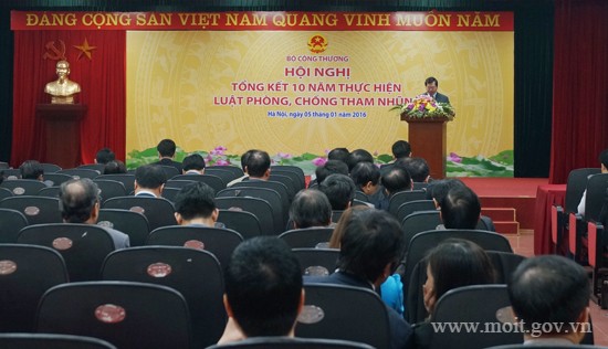 Hội nghị tổng kết 10 năm thực hiện Luật phòng, chống tham nhũng của Bộ Công Thương 