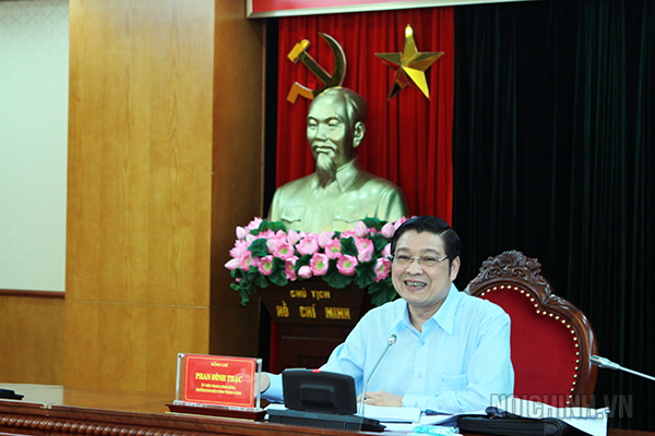 Đồng chí Phan Đình Trạc, Ủy viên Trung ương Đảng, Trưởng Ban Nội chính Trung ương phát biểu kết luận