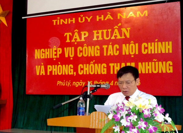 Tỉnh ủy Hà Nam tập huấn nghiệp vụ công tác nội chính và phòng, chống tham nhũng