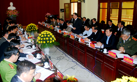 Ban Thường vụ Tỉnh ủy Yên Bái làm việc với Ban Thường vụ Thành ủy Yên Bái 