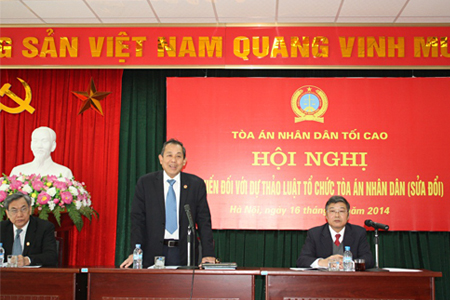 Tòa án nhân dân tối cao tổ chức Hội nghị góp ý kiến đối với dự thảo Luật Tổ chức Tòa án nhân dân (sửa đổi) năm 2014