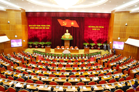Toàn cảnh phiên bế mạc Hội nghị lần thứ Ba, Ban Chấp hành Trung ương Đảng Khóa XII 