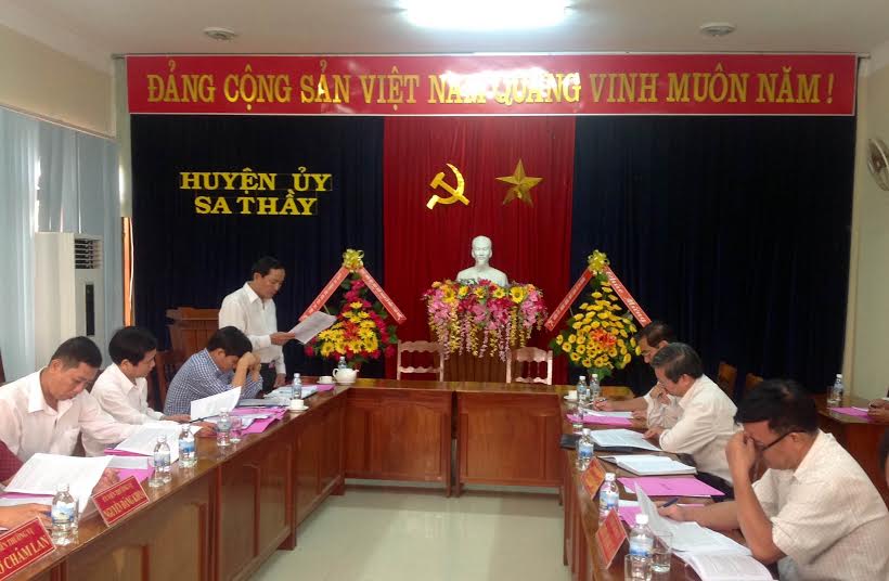 Ban Nội chính Tỉnh ủy Kon Tum kiểm tra công tác nội chính và phòng, chống tham nhũng tại Ban Thường vụ Huyện ủy Sa Thầy