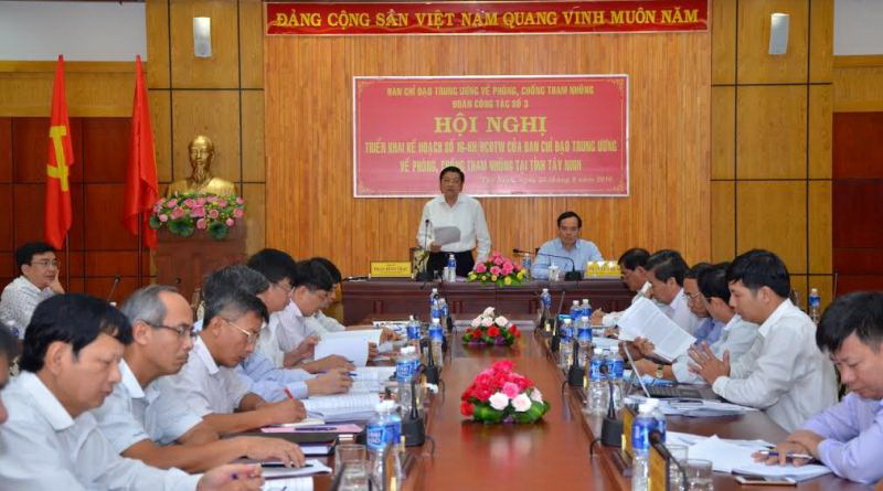 Đoàn công tác số 3 của Ban Chỉ đạo Trung ương về phòng, chống tham nhũng triển khai Kế hoạch kiểm tra, giám sát việc thanh tra vụ việc; khởi tố, điều tra, truy tố, xét xử các vụ án tham nhũng, kinh tế nghiêm trọng, phức tạp, dư luận xã hội quan tâm trên địa bàn tỉnh Tây Ninh 