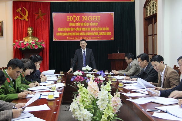 Hội nghị đánh giá 01 năm thực hiện quy chế phối hợp giữa Ban Nội chính Tỉnh ủy Sơn La với Đảng ủy Công an tỉnh, Ban cán sự Đảng Viện kiểm sát nhân dân tỉnh, Ban cán sự Đảng Tòa án nhân dân tỉnh trong công tác nội chính và phòng, chống tham nhũng