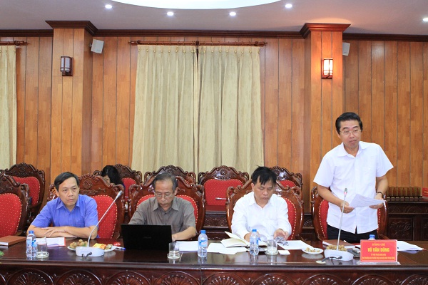 Đồng chí Võ Văn Dũng, Ủy viên Trung ương Đảng, Phó Trưởng ban Thường trực Ban Nội chính Trung ương phát biểu tại buổi làm việc