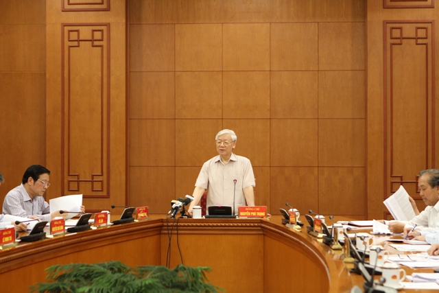 Đồng chí Tổng Bí thư Nguyễn Phú Trọng, Trưởng Ban Chỉ đạo Trung ương về phòng, chống tham nhũng phát biểu tại Cuộc họp