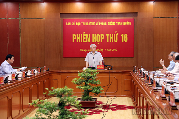 Phiên họp 16 Ban Chỉ đạo Trung ương phòng, chống tham nhũng