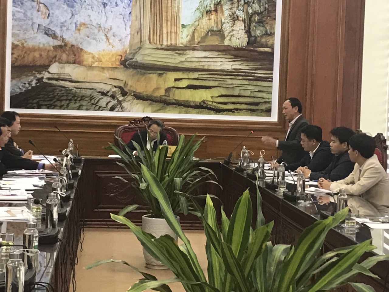 Đồng chí Trần Hải Châu, Ủy viên Ban Thường vụ, Trưởng Ban Nội chính Tỉnh ủy phát biểu tại buổi làm việc