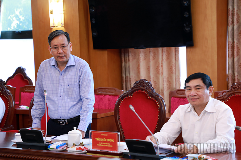 Đồng chí Đàm Văn Lợi, Tổng Biên tập Tạp chí Nội chính, Ban Nội chính Trung ương phát biểu tại Hội nghị