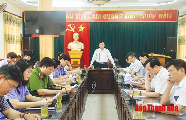 Đoàn kiểm tra của Ban Thường vụ Tỉnh ủy Thanh Hóa kiểm tra công tác phòng, chống tham nhũng đối với Ban Thường vụ Huyện ủy Hậu Lộc