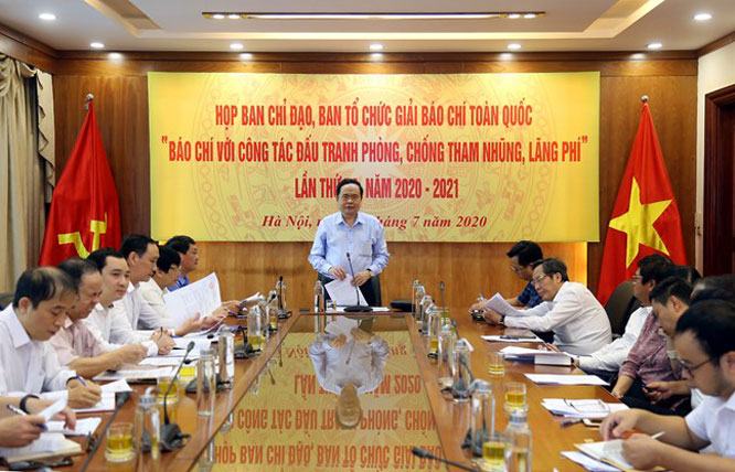 Họp Ban Chỉ đạo, Ban Tổ chức Giải báo chí toàn quốc “Báo chí với công tác đấu tranh phòng, chống tham nhũng, lãng phí” lần thứ ba, năm 2020-2021