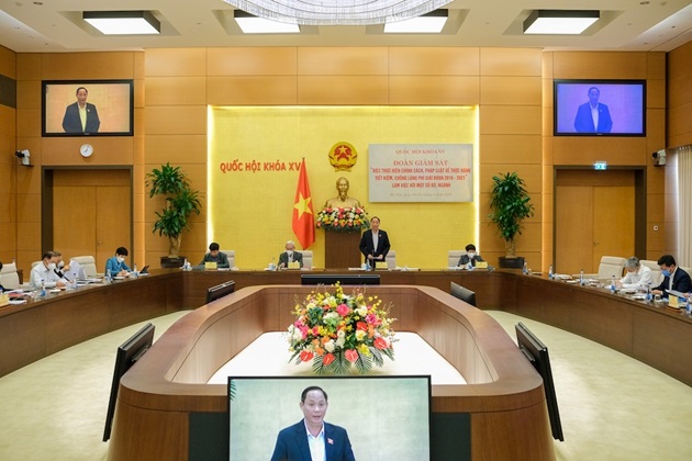 Đoàn giám sát của Quốc hội làm việc với Thanh tra Chính phủ về việc thực hành tiết kiệm, chống lãng phí