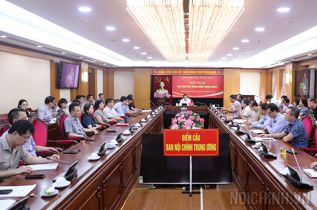 Quanh cảnh Hội nghị tại điểm cầu Ban Nội chính Trung ương