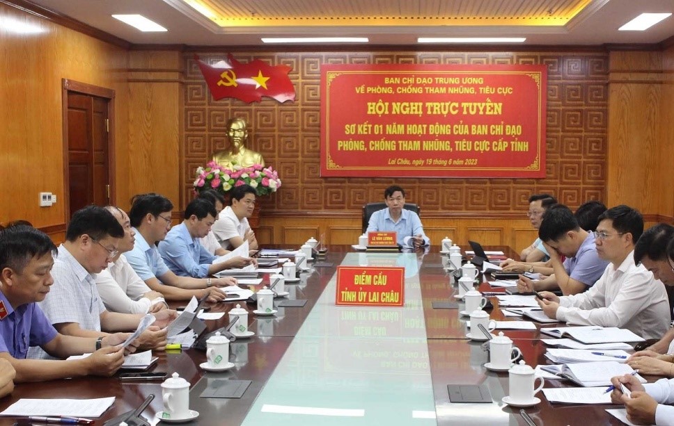 Hội nghị trực tuyến sơ kế 1 năm hoạt động của Ban Chỉ đạo phòng, chống tham nhũng, tiêu cực cấp tỉnh tại điểm cầu Lai Châu
