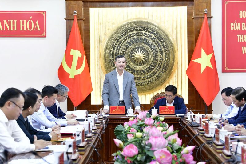 Đồng chí Ngô Văn Tuấn, Ủy viên Trung ương Đảng, Bí thư Ban Cán sự Đảng, Tổng Kiểm toán Nhà nước, thành viên Ban Chỉ đạo Trung ương về phòng, chống tham nhũng, lãng phí, tiêu cực, Trưởng Đoàn kiểm tra phát biểu 