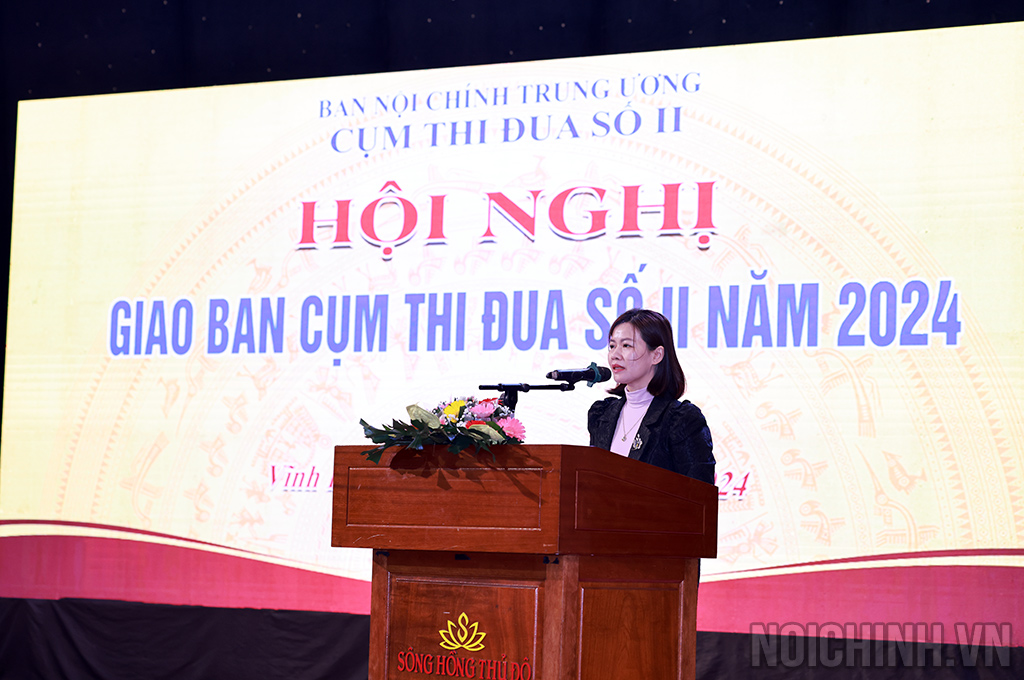 Đồng chí Đặng Thị Thu Hằng, Tỉnh ủy viên, Phó Trưởng Ban Nội chính Tỉnh ủy Thái Bình