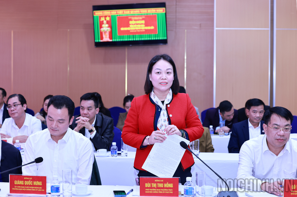 Đồng chí Bùi Thị Thu Hồng, Phó Trưởng ban Thường trực, Ban Nội chính Tỉnh ủy Phú Thọ