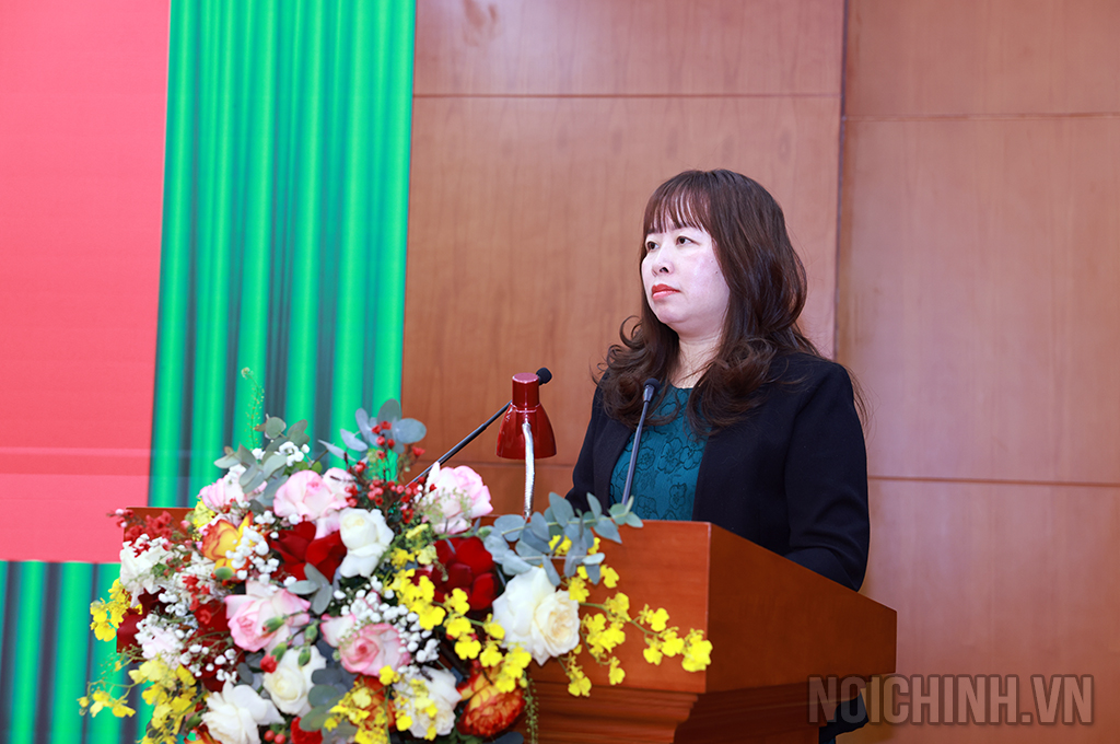 Đồng chí Trương Thị Hồng Hà, Phó Vụ trưởng Vụ Nghiên cứu tổng hợp, Phó Chủ tịch Hội đồng khoa học cơ quan