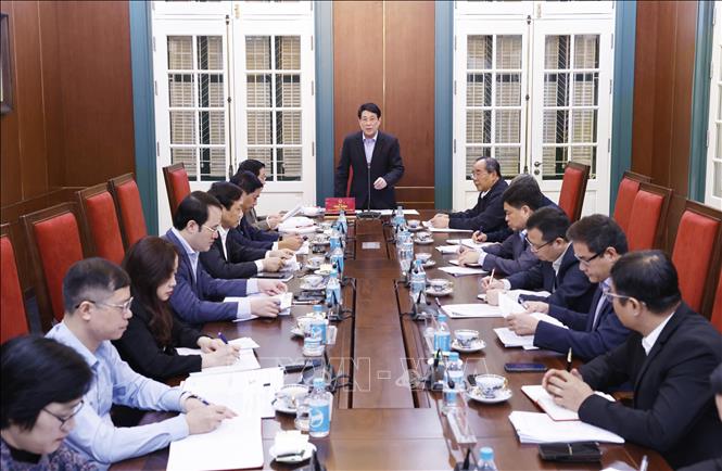 Chủ tịch nước Lương Cường làm việc với Ban Nội chính Trung ương - Cơ quan Thường trực của Ban Chỉ đạo Cải cách Tư pháp Trung ương. Ảnh: Lâm Khánh/TTXVN