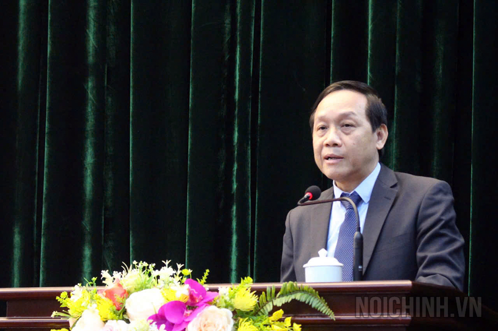 Đồng chí Nguyễn Thanh Hải, Phó Trưởng Ban Nội chính Trung ương phát biểu chỉ đạo tại Hội nghị