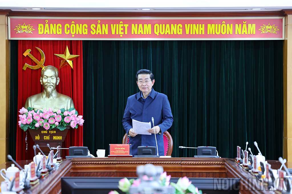 Đồng chí Võ Văn Dũng, Ủy viên Trung ương Đảng, Phó Trưởng ban Thường trực Ban Nội chính Trung ương phát biểu kết luận