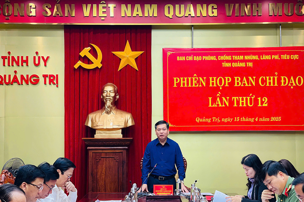 Đồng chí Nguyễn Long Hải, Bí thư Tỉnh ủy, Trưởng Ban Chỉ đạo phòng, chống tham nhũng, lãng phí, tiêu cực tỉnh Quảng trị phát biểu kết luận