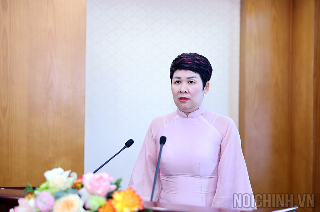 Đồng chí Phạm Thị Thu Thủy, Phó Vụ trưởng, Chủ tịch Công đoàn cơ quan Ban Nội chính Trung ương