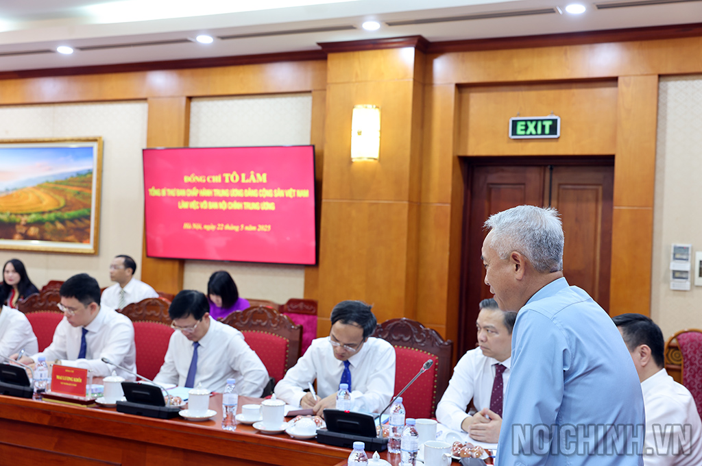 Đồng chí Nguyễn Quốc Vinh, Vụ trưởng Vụ Cơ quan Nội chính, Ban Nội chính Trung ương