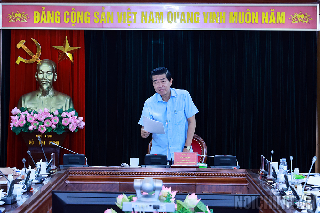 Đồng chí Võ Văn Dũng, Ủy viên Trung ương Đảng, Phó Trưởng ban Thường trực Ban Nội chính Trung ương phát biểu kết luận
