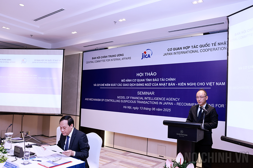 Ông Chinone Koichi, Cố vấn trưởng Dự án Pháp luật và Tư pháp Nhật Bản phát biểu