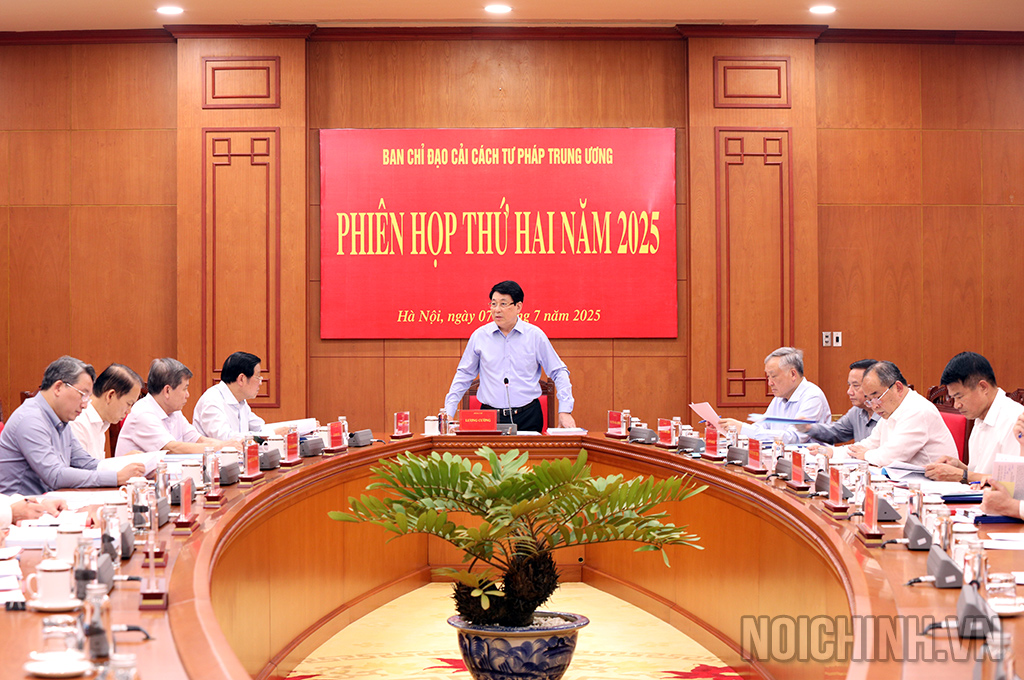 Phiên họp thứ 2 năm 2025 của Ban Chỉ đạo Cải cách tư pháp Trung ương