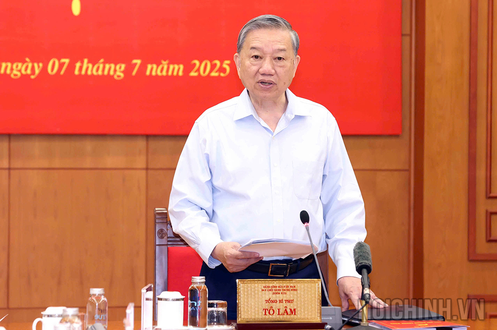 Đồng chí Tổng Bí thư Tô Lâm, Trưởng Ban Chỉ đạo phát biểu tại Phiên họp 28 Ban Chỉ đạo Trung ương về phòng chống tham nhũng, lãng phí, tiêu cực